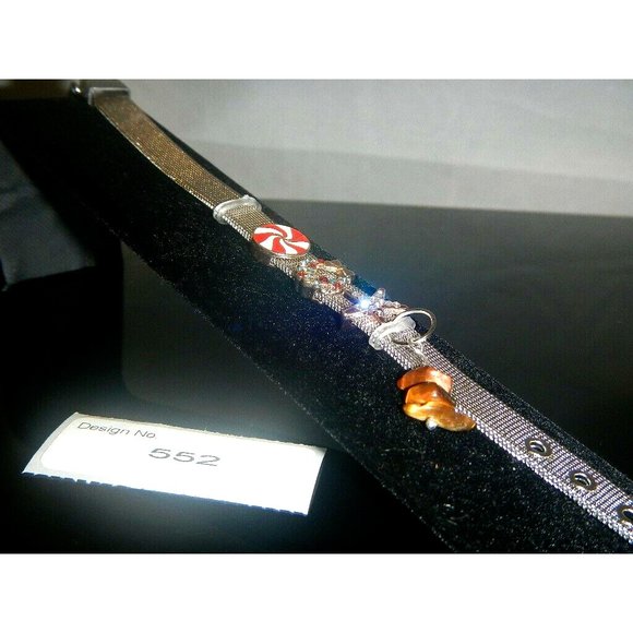 Tiger Eye Gemstone- Stainless Steel Mesh Keeper Bracelet-Band-Slide Charms-552 - Picture 9 of 9